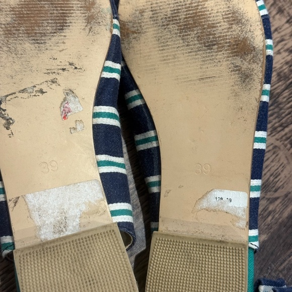 Blue and Green Striped Flats for Casual Wear - Picture 6 of 6